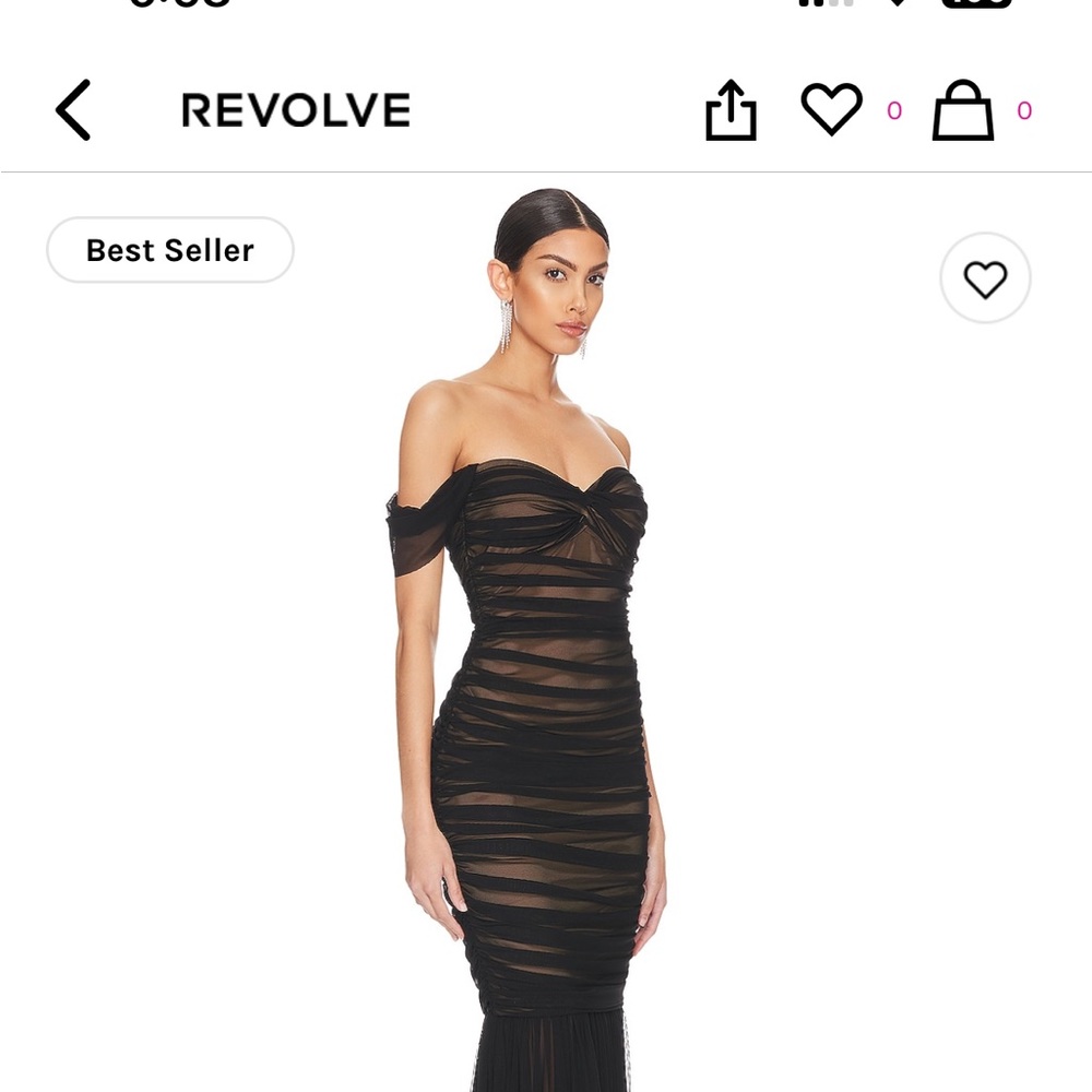 Norma Kamali Tan and Black Maxi Dress